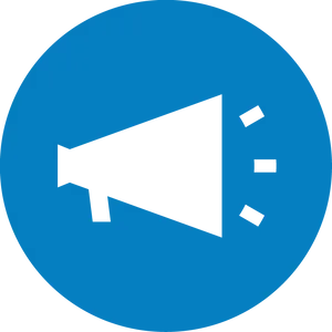 Blue Megaphone Icon PNG Image