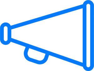 Blue Megaphone Icon PNG Image