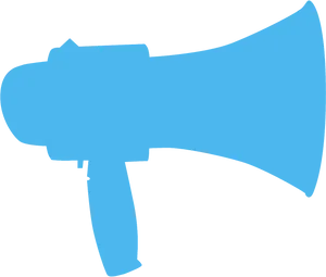 Blue Megaphone Silhouette PNG Image