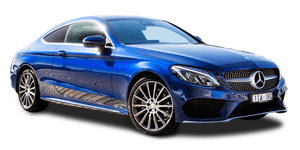 Blue Mercedes Coupe Transparent Background PNG image with transparent background