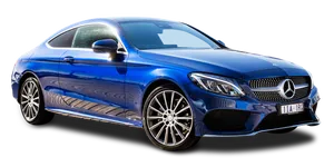 Blue Mercedes Coupe Transparent Background PNG Image