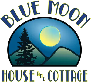 Blue Moon House Cottage Logo PNG Image