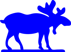 Blue Moose Silhouette PNG Image