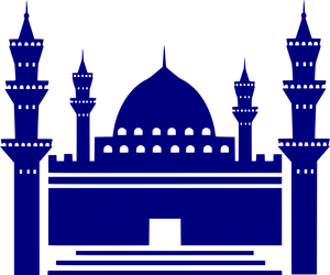 Blue Mosque Silhouette Graphic PNG Image