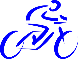 Blue Motorcycle Racing Silhouette PNG Image