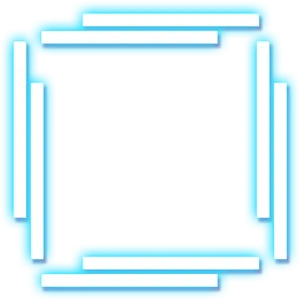 Blue Neon Rectangle Frame PNG Image