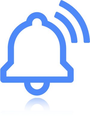 Blue Notification Bell Icon PNG Image