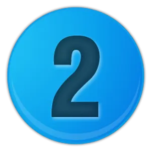 Blue Number2 Icon PNG Image