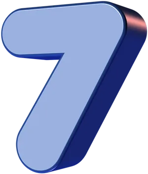 Blue Number7 Graphic PNG Image