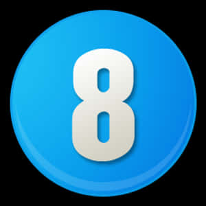 Blue Number8 Icon PNG with transparent background