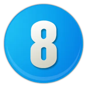 Blue Number8 Icon PNG Image