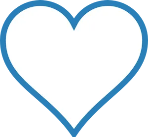 Blue Outlined Heart Graphic PNG Image