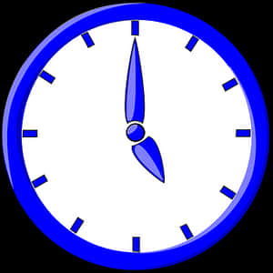 Blue Outlined Simple Clock PNG image with transparent background