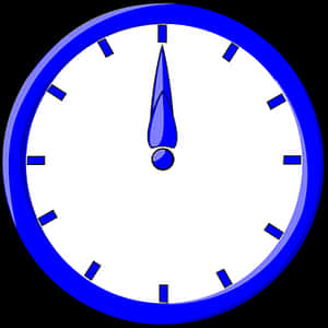 Blue Outlined Simple Clock PNG image with transparent background