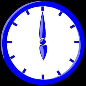 Blue Outlined Simple Clock PNG image with transparent background