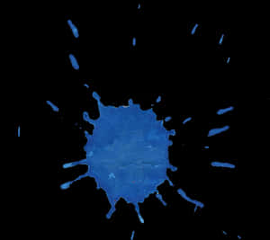 Blue Paint Splashon Black Background PNG image with transparent background