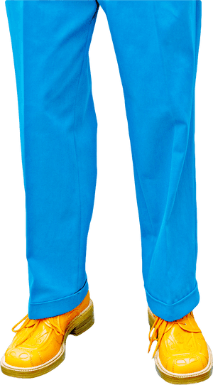 Blue Pants Yellow Shoes PNG with transparent background