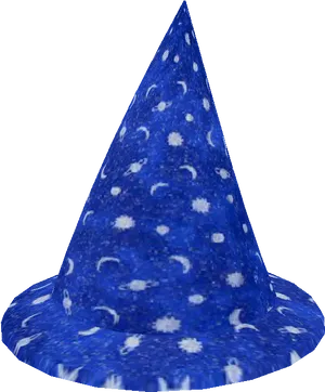 Blue Party Hatwith White Dots PNG Image