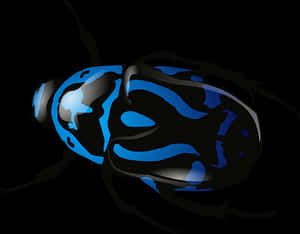 Blue Patterned Beetle Illustration PNG image with transparent background