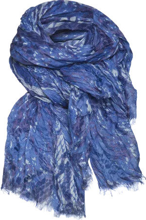 Blue Patterned Scarf.png PNG Image