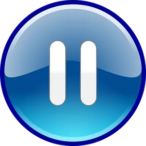 Blue Pause Button Icon PNG Image