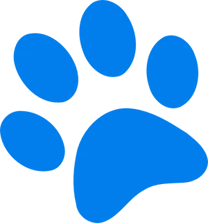 Blue Paw Print Graphic PNG Image