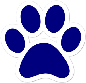 Blue Paw Print Graphic PNG Image