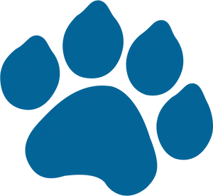 Blue Paw Print Graphic PNG Image