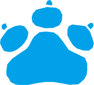 Blue Paw Print Graphic PNG Image