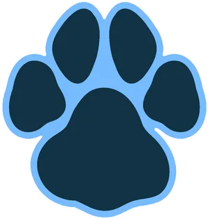 Blue Paw Print Graphic PNG Image