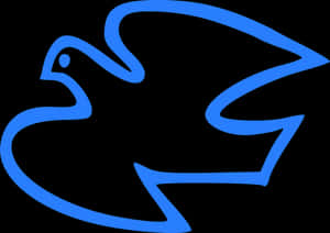 Blue Peace Dove Silhouette PNG image with transparent background