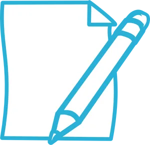 Blue Penciland Paper Clipart PNG Image