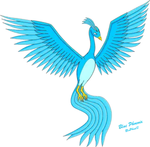 Blue Phoenix Artwork PNG Image