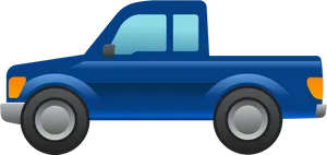 Blue Pickup Truck Emoji PNG Image