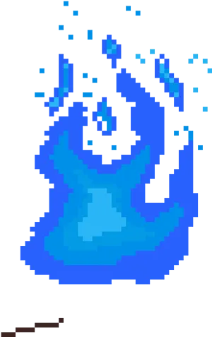 Blue Pixel Fire Animation PNG Image