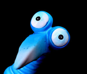 Blue Plastic Creature Artwork PNG image with transparent background