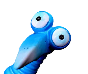 Blue Plastic Creature Artwork PNG Image