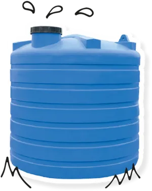 Blue Plastic Water Tank PNG Image