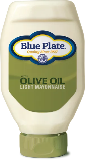 Blue Plate Light Mayonnaisewith Olive Oil Bottle PNG Image