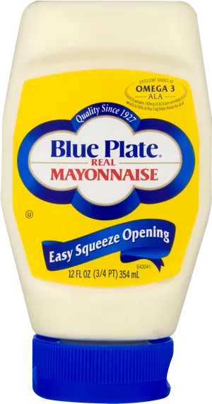 Blue Plate Real Mayonnaise Bottle PNG Image