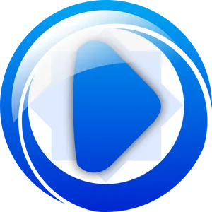 Blue Play Button Graphic PNG Image