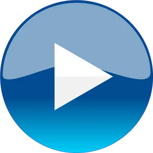 Blue Play Button Graphic PNG Image