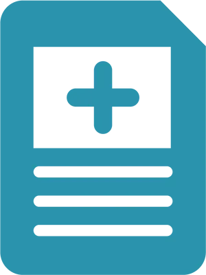 Blue Plus Sign Document Icon PNG Image