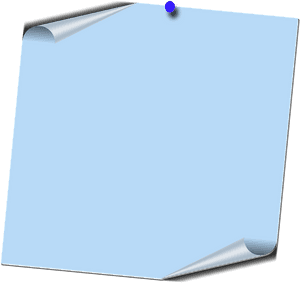 Blue Postit Note Pinned PNG image with transparent background