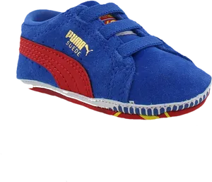 Blue Puma Suede Infant Sneaker PNG Image