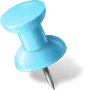 Blue Push Pin Graphic PNG Image