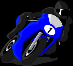 Blue Racing Motorcycle Vector PNG image with transparent background