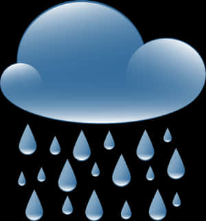 Blue Rain Cloud Graphic PNG with transparent background