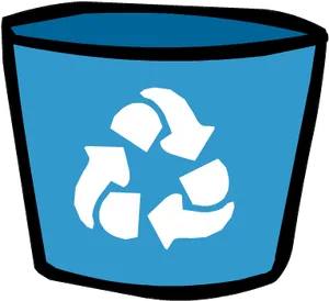 Blue Recycle Bin Clipart PNG Image