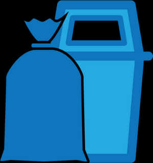 Blue Recycling Bin Vector PNG image with transparent background